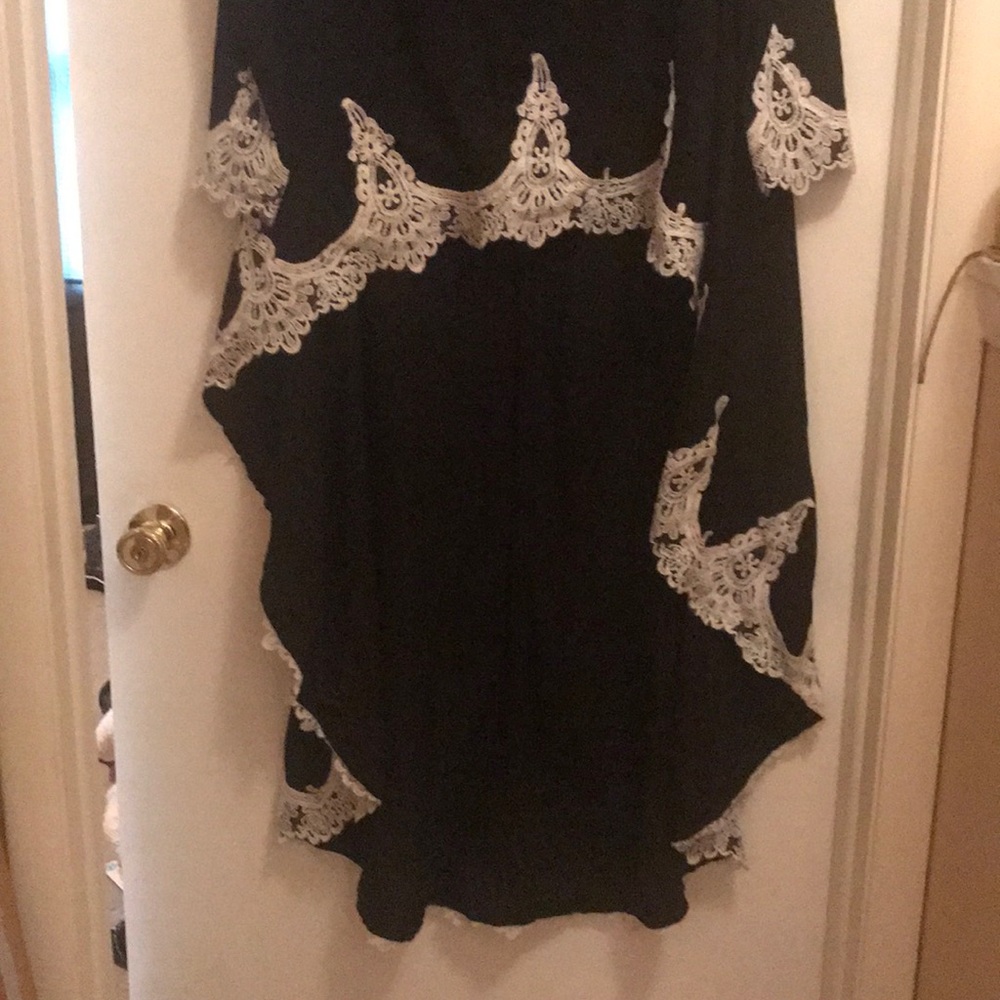 High low black blouse